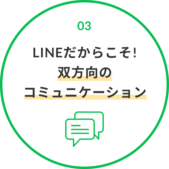 LINEだからこそ!双方向のコミュニケーション